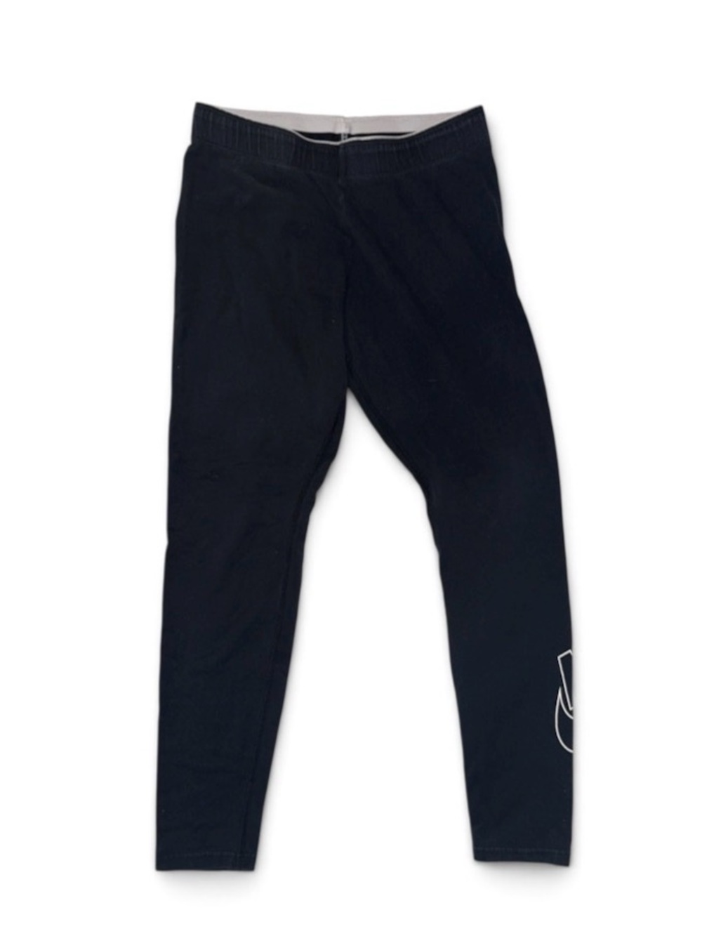Nike Black Women Leggings with White Swoosh Detail